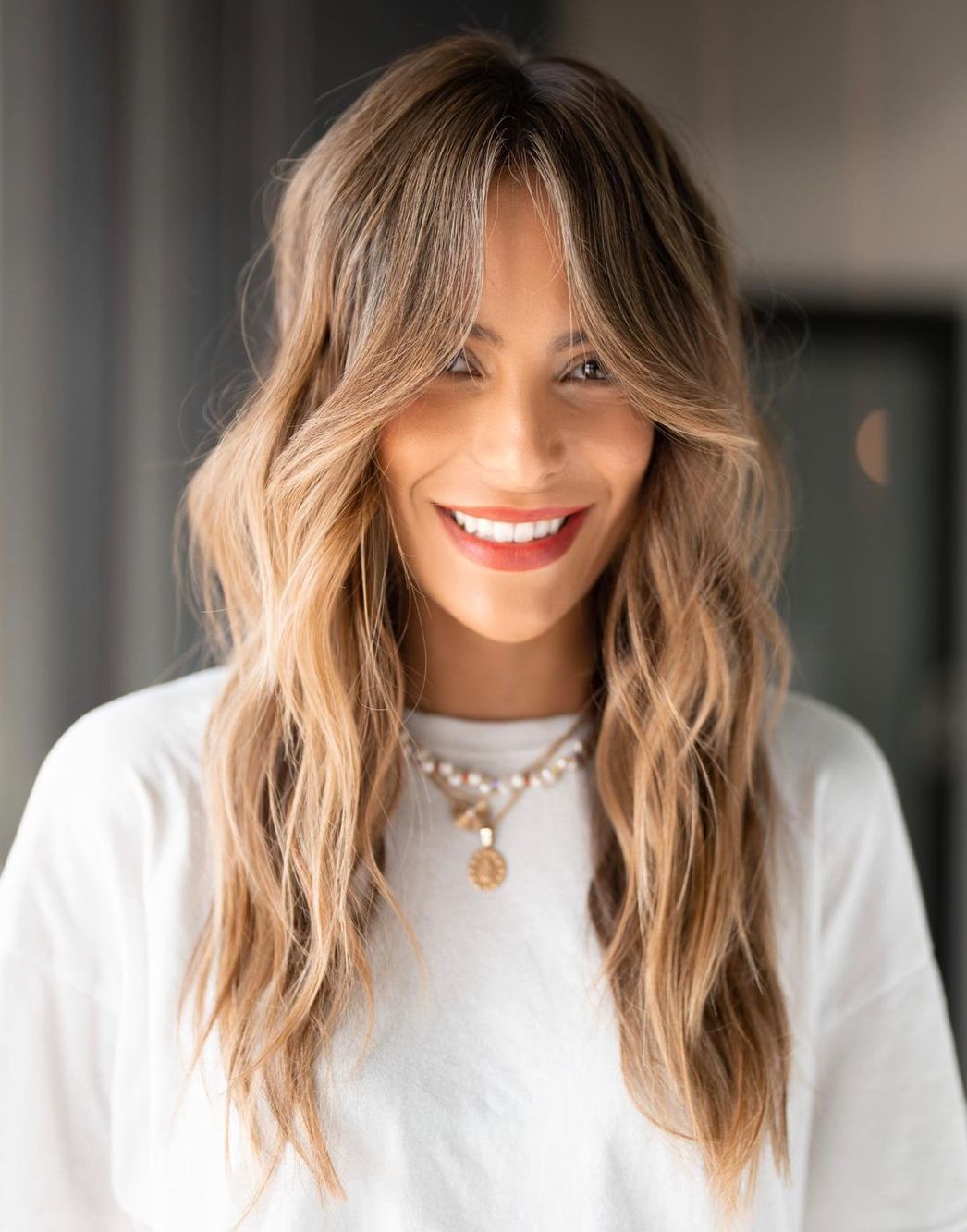 Long Cut with Long Curtain Bangs
